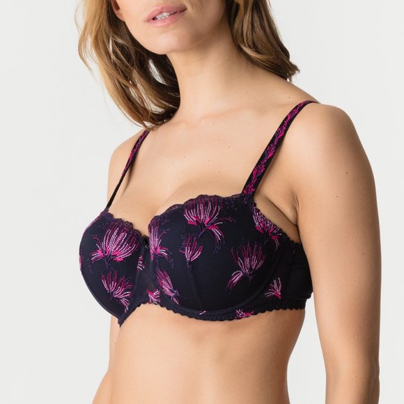 NEW PRIMA DONNA FIREWORKS Padded Bra Balcony in Blue & Pink  Size 38D - Picture 6 of 9